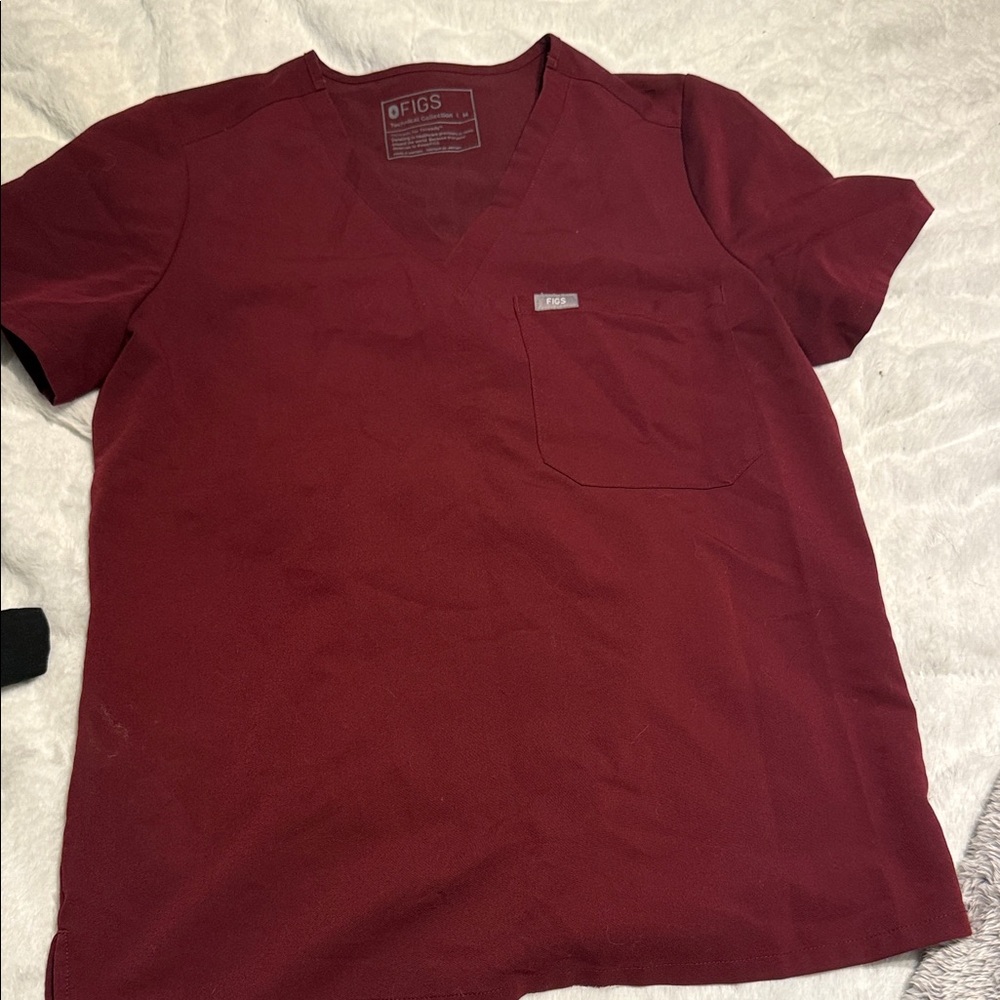 Figs Women's Burgundy Scrub top